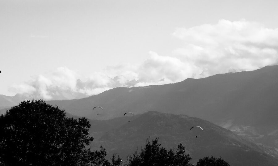 Parapentes à st hilaire vue sur belledonne