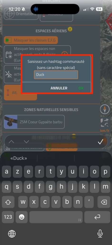 ajout hashtag duck spotair