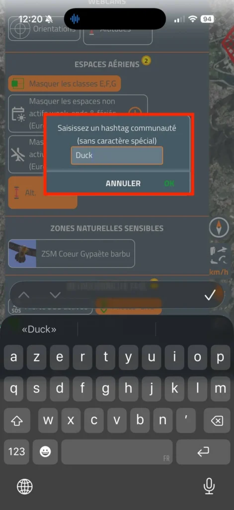 ajout hashtag duck spotair